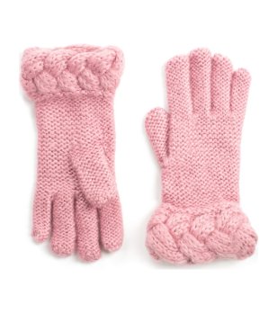 Ръкавици в розово с плетеници снимка