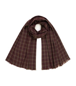 Унисекс кариран шал в червено и кафяво снимка