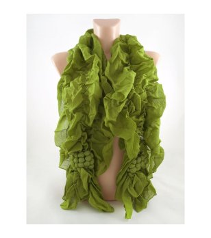 Шал с интересна текстура в зелено снимка