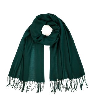 Тъмнозелен шал с ресни снимка