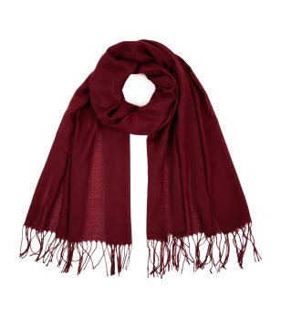 Тъмночервен шал с ресни снимка