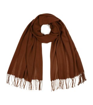 Кафяв шал с ресни снимка