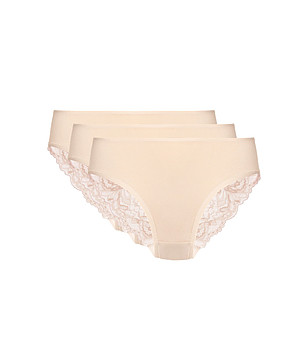 Комплект от 3 броя бежови бикини Eliza с високо съдържание на памук снимка