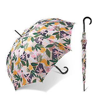 Автоматичен ветроустойчив чадър с многоцветен принт снимка