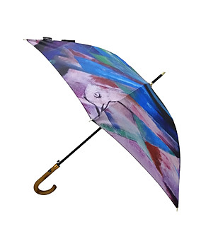 Многоцветен автоматичен чадър с ефектен принт снимка