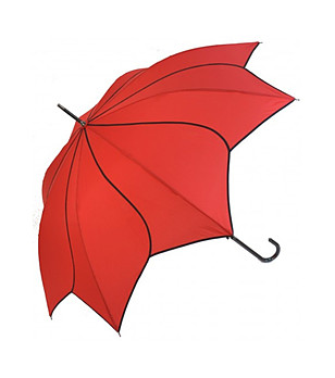 Червен дамски голям чадър снимка