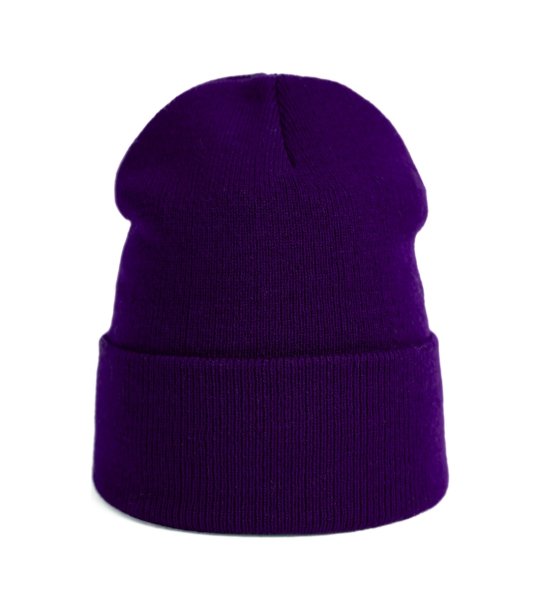 Унисекс виолетова зимна шапка снимка