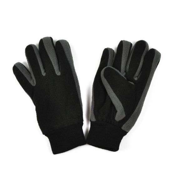 Дамски поларени ръкавици в черно и тъмносиво снимка