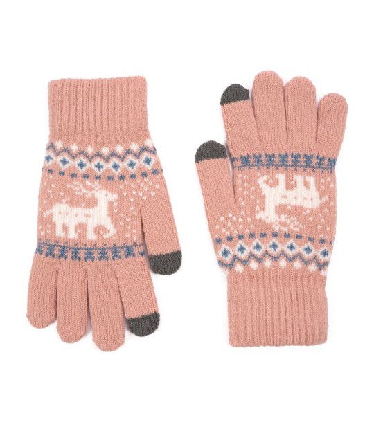 Детски светлорозови зимни ръкавици снимка