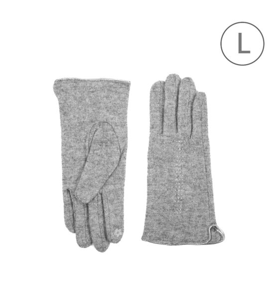 Дамски ръкавици в сиво с вълна снимка
