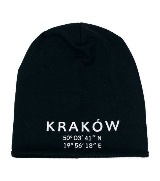 Черна памучна плетена шапка Krakow снимка