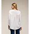 Памучна бяла дамска oversize блуза-1 снимка