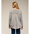 Памучна сива дамска oversize блуза-1 снимка