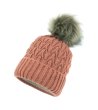 Зимна шапка в  розов нюанс с помпон-2 снимка