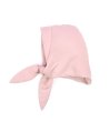 Шапка тип качулка в розово с връзки-1 снимка