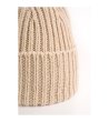 Унисекс светлобежова зимна шапка от вълна-3 снимка