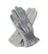 Дамски ръкавици в светлосиво и сребристо-1 снимка