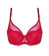 Червен сутиен с полумеки чашки-3 снимка