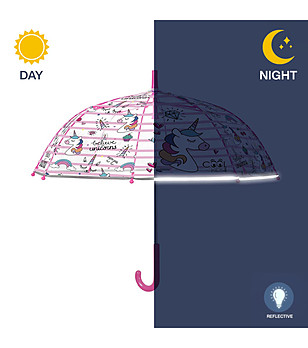 Детски прозрачен чадър Unicorns believe снимка