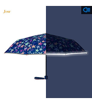 Сгъваем ветроустойчив тъмносин чадър със звезди Colorful stars снимка