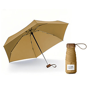 Малък сгъваем чадър в цвят карамел снимка