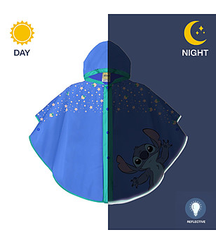 Детски дъждобран тип пончо в синьо 3-6 години Stitch снимка