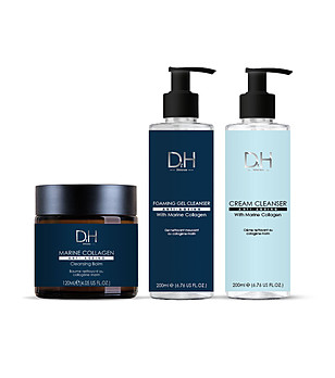 Почистващ козметичен комплект за лице от 3 части с морски колаген снимка