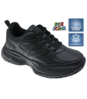 Детски черни маратонки с връзки снимка