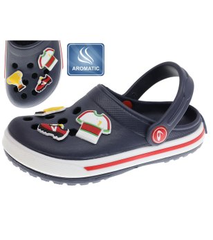 Детски тъмносини чехли с декорации снимка