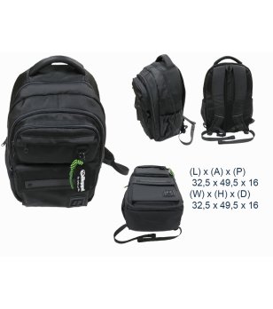 Унисекс черна раница с джобове снимка