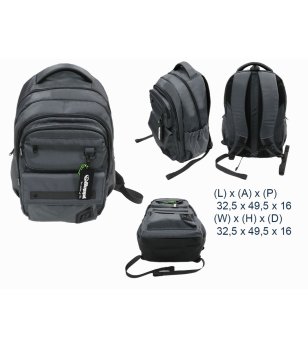 Унисекс сива раница с много джобове снимка