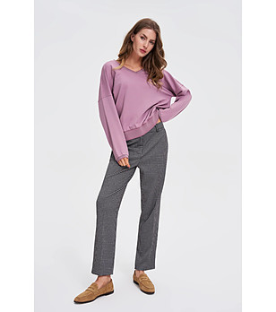 Дамска розова памучна блуза снимка