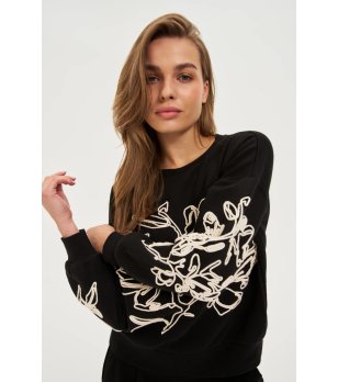 Дамски суитшърт с флорални мотиви снимка