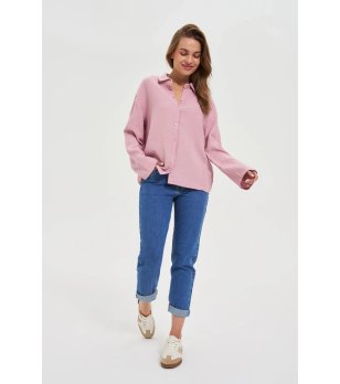 Дамски сини дънки с памук снимка