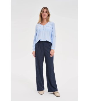 Дамска синя блуза с цип снимка