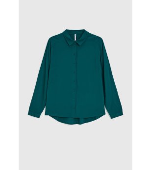 Дамска риза с яка в цвят петрол снимка