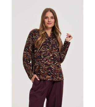 Дамска многоцветна блуза с абстрактен принт снимка