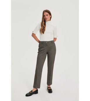 Дамски панталон в черно и бежово снимка