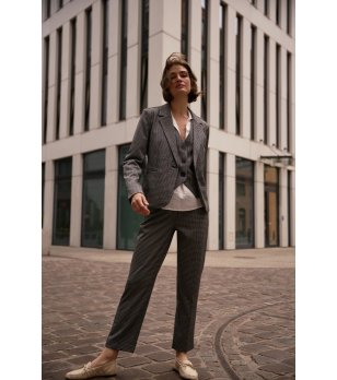 Дамски сив панталон на пепит снимка