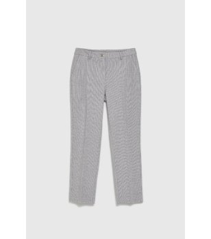 Светлосив дамски панталон с висока талия снимка