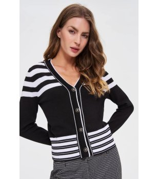 Дамска жилетка в черно и бяло снимка