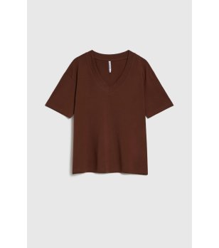 Дамска кафява памучна тениска снимка