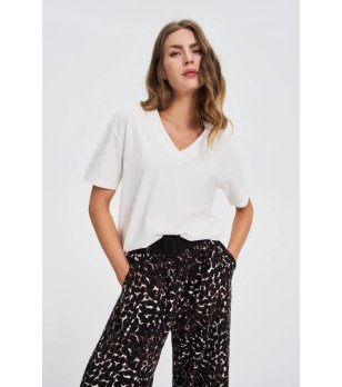 Дамска памучна бяла тениска снимка