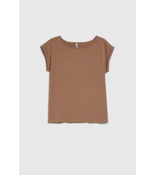 Памучна дамска кафява тениска снимка