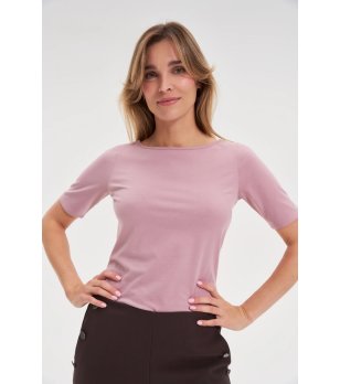 Дамска розова памучна тениска снимка