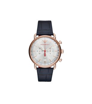 Мъжки часовник хронограф в розовозлатисто и тъмносиньо снимка