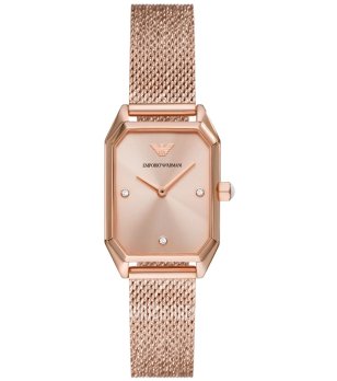 Дамски квадратен розовозлатист часовник снимка