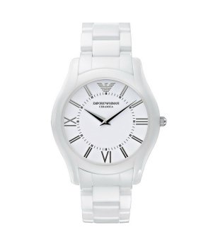 Аналогов мъжки часовник в бяло снимка