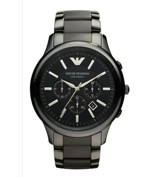 Мъжки черен керамичен хронограф снимка