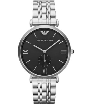 Унисекс кварцов часовник в сребристо с черен циферблат снимка